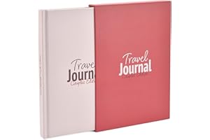 gateway22 Travel Journal Couples Edition - Travel Memory Book, Trip Diary, Photo Album - 136pgs, 15 Trips. Includes Photo Corner Stickers. In Gift Sleeve. Travel Gift for Women and Men - A5 Red