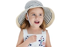 Magracy Baby Kinder Mädchen Strohhut Sommer Sonnenschutz Hut Faltbarer Strandhut