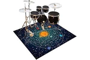 QESJODFU Tapis de Tambour Insonorisé, 230 x 180 cm Tapis pour Batterie Antidérapant Acoustique pour Kits de Batterie électronique Grosse Caisse Caisse Claire Et Autres Jeux de Bases Moquette Tapis Batterie