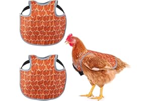 CQJ 2 Pack Chicken Saddles for hens Chicken Back Protector for Hens, Comfortable & Lightweight Chicken Aprons for Hens (Orange)