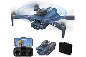 FAKJANK Drone Pieghevole con Telecamera 1080P HD, FPV Droni, Quadcopter RC WiFi a Drone per Principianti, Posizionamento Ottico del Flusso, Evitamento Attivo Degli Ostacoli a 360°, 2 Batterie