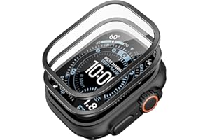 ESR Lot de 2 Protections d'Écran Armorite pour Apple Watch Ultra 3/2/1 (2025/2024/2023/2022, 49 mm), Protection Qualité Militaire, Verre Trempé avec Boîtier en Alliage d'Aluminium, Anti-rayure, Noir