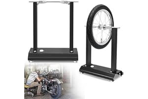 Froadp Machine d'équilibrage pour pneus de moto avec niveau à bulle intégré et cône de centrage réglable, 40 x 19 x 50 cm