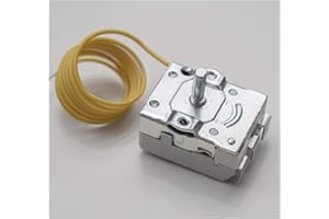 TECASA Thermostat de commande HVAC 5-75°C SPST/SPDT 1NO 2 pôles Sonde Ø : 3mm L: 165mm 16A Régulateur de Température pour Bain Marie, Chaudière