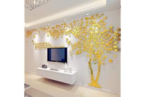 GUANGMU 3D DIY Tree Wall Sticker Large Family Bird and Tree Wall Decal Art Mural Stickers Home Decor for Living Room Bedroom Home Decoration TV Backdrop Wall