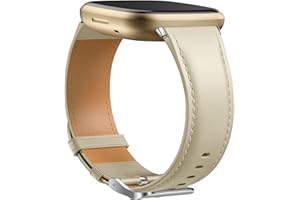 ‎DIRRELO Dirrelo Echtes Leder Armband Kompatibel mit Fitbit Versa 3 Armband/Versa 4 Armband/Sense Armband/Sense 2 Armband für Damen Herren, Lederband Ersatzband für Fitbit Versa 3 Armband/Fitbit Sense Armband