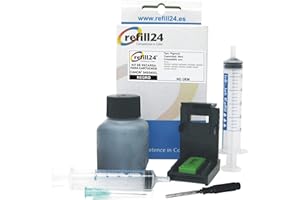 refill24 Kit di ricarica compatibile per cartucce d'inchiostro Canon 545, 545 XL nero, include clip e accessori + 50 ml inchiostro