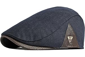 BIGOCO Uomo Berretto Coppola Irlandese,Classico Berretto Piatto Baschi,Berretto da Strillone Cappelli di Edera- Regolabile Flat cap