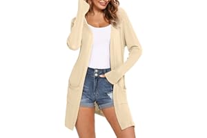 Totatuit Cárdigan Largo Ligero para Mujer Chaqueta de Punto Elegante para Primavera y Verano Rebeca Frente Abierto Informal Suelto de Manga Larga