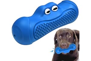 Autoau Giochi per Cani, Giochi Cane da masticare con squeaker, Gioco Cane Indistruttibile, Design Convesso Gomma Interattivi Cane Giocattolo per Cani di Taglia Media Grande(Blu)