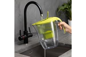 Nouveaux 2.7L Water Filter Jug – For Reduction of Chlorine, Limescale and other impurities,Fridge Design,1x 3-Month (90days) Filter Included-Neon-green. Also Compatible with Filter logic cartridges.