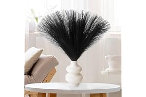 GEFIRE 30 Piezas Negro Pampas Secas Decoración, Hogar, para Bodas, Sala de Estar, Jarrones Decorativos, Boho Decor