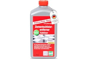 Patina-Fala® Zementschleierentferner 1L Extrem Stark – Entfernt Zementschleier, Fugenreste & Bauverschmutzungen – Fliesenreiniger & Naturstein geeignet – Für säurefeste Untergründe – Made in Germany