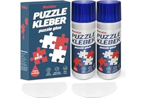 Nariolar Colle Puzzle Transparent with Applicator Approprié pour Fixer et accrocher des Puzzles, Séchage Rapide, 120ml*2