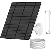Czemo Panneau Solaire pour Camera Exterieur, 5W Panneau Solaire Compatible avec Caméra Ring, Adaptateur USB-C inclus, étanche