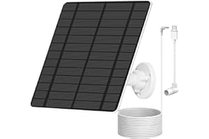 Czemo Solarpanel für Ring Kamera Außen Solarmodul für Überwachungskamera Aussen, 5W Solarpanel für Eufy Kamera, IP65 Wasserdicht Solar panel Kompatibel mit Ring Spotlight Cam Akku (Schwarz 2 IN 1)