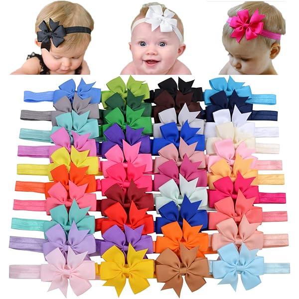 6 Stück Baby Haarband Blume - Elastische Stirnbänder Für Mädchen Neugeborene
