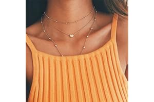 Elistelle MoonANKK0 Design Collar Pendant Choker Necklaces Mehrr Row Chain Necklaces for Women (C)