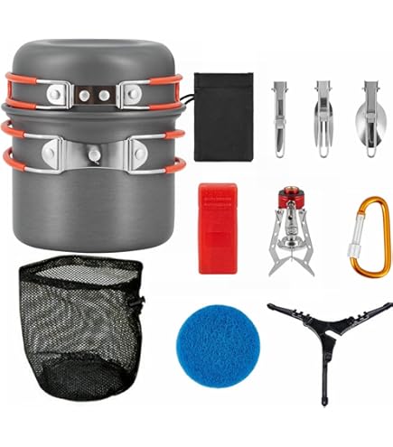 Set Da Cucina Da Campeggio Black Crevice - 5 Pezzi In Alluminio Antiaderente, Leggero E Compatto - Foto 2