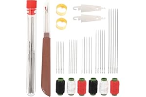 BAFIWU Set di 37 aghi da cucito in acciaio inox – Aghi da cucito in acciaio di alta qualità con infila, aghi da cucito durevoli in acciaio per cucito a mano, riparazioni, ricamo e lavori fai da te – Aghi in