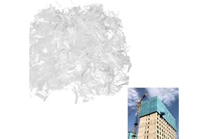 DYOUEN 1000 g de fibre de polypropylène, fibre de verre, polyfibres 12 mm pour béton, mortier, plâtre, chape, empêche la formation de fissures, réduit le rétrécissement (10 00)