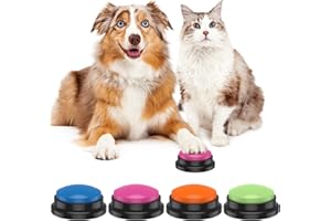 RHAIQBVC 4PCS Dog Talking Button Recordable Dog Communication Button Dog Buttons Talk Training Colorful Pet Training Buttons Battery Powered Pet Training Buzzer Clear Recording Dog Button for Dogs Pets (4PCS)