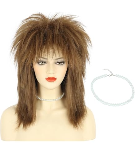Perruque Afro Rock Années 70-80 - Noire, Bouclée, Longueur 34 Cm, Bonnet Réglable, Pour Déguisement - 10
