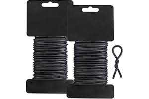 tenn well Alambre de jardín de 3,5 mm, 52 pies suave para plantas de jardinería, escaladas, vides, arbustos y flores (negro)