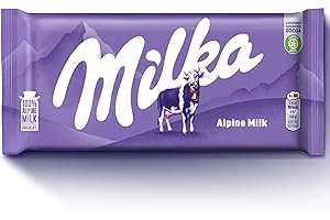 Milka Alpine Milk Chocolate Bar, Smooth and Creamy, Perfect for Sharing, 100g