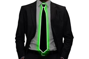 Ainiv LED Pajarita o Corbata para Hombre, Light Up Luminous Neckties/Corbata con Cable de Alimentación, 3 Modos de Parpadeo, para Fiestas, Bares, Halloween, Escuela