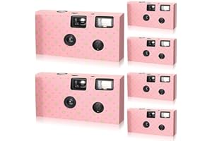 KIGELI 6 Pack Disposable Camera Bulk for Wedding, 35mm Single Use Camera with Flash Disposable Cameras One Time Camera Black and White Film for Gathering Wedding Anniversary Travel Camp Party Supply