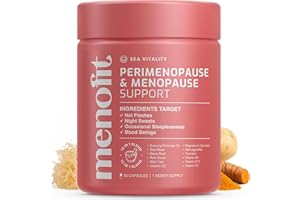 SEA VITALITY Menopause & Perimenopause Support Capsules | 12 in 1 Blend | with Magnesium Glycinate, Evening Primose & Ashwagandha | Menopause Supplements | Hot Flush, Mood Support & Sleep Support | 60 Capsules