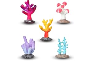 MPEIPILA Decorazione per Acquario, Ornamenti per Acquario Piccolo, 5 Pezzi Piccoli Coralli Decorativi Finti, Corallo Artificiale per Acquario Acqua Subacqueo Adatto a Pesciolini