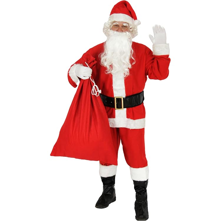 Boland Weihnachtsmann-Kostüm – Roter Mantel Mit Kapuze, Weißer Bart & Gürtel Für Karneval & Mottopartys