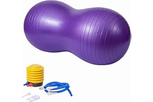 KRUIHAN Ballon Gym Cacahuète,Ballon d'exercice,Ballon de Yoga,Ballon de Grossesse,pour L'accouchement,Physiothérapie,Le Fitness à la Maison et au Gymnase(Pompe Incluse)