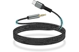 YISH Cavo Aux USB C 1M：Cavo USB C a 3.5mm Aux Jack, Cavo Type C a 3.5mm Audio Nylon con DAC Chip Compatibile con iPhone 17 Pro/16 Pro Max Samsung Galaxy S25/S24/S23 Ultra Pixel iPad Pro Audio per Auto