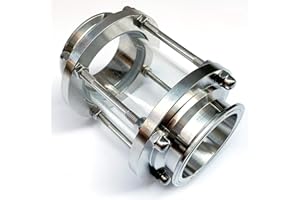 TABODD 3" Sanitary Sight Glass in-Line Sight Glass with Clamp End, Stainless Steel Flow Sanitary Straight Sight Glass Tri-clamp(3Inch ID:85MM, OD:91MM)