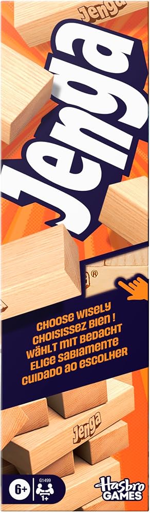 Hasbro Resmi Jenga Oyunu (2025) | Ücretsiz Web Uygulaması ile Daha Fazla Oyun Seçeneği (Zorunlu Değildir) | Ahşap Blok Denge ve Kule Dizme Oyunu | 6 Yaş ve Üzeri | 1+ Oyuncu