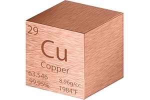 Pevfeciy 1 Inch Kupfer Würfel 25,4 mm Metall Dichte Würfel reines Metall hohe Dichte Element Würfel für Element Sammlungen Labor Experiment Material Hobbys