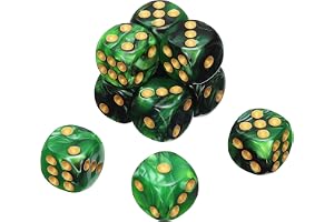 QUARKZMAN 10 st standard färgade 6 ansiktsmuttrar, 16 mm D6 akryl mini polycyedriska pärlor pärlor tvåfärgat mönster tärnings