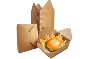 BEIBOON Take Out Boxes Brown Disposable Take Away Food Containers 25pcs 27.05 Oz Food Snacks Boxes Food Containers For Takeaway Restaurant And Lunch To Go Boxes