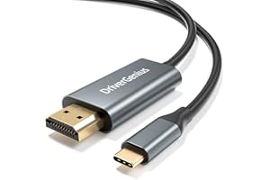 DriverGenius 4K USB-C to HDMI Video Converter Cable - 1.8m M/M, Compabitle with DP Alt Mode Enabled Device (3840x2160)