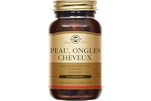 Solgar Peau, Ongles, Cheveux - Beauté - Nutriments essentiels : Zinc, Vitamine C, Acides Aminés, Cuivre - Forme Brevetée de MSM - Complément Alimentaire - Flacon de 60 comprimés