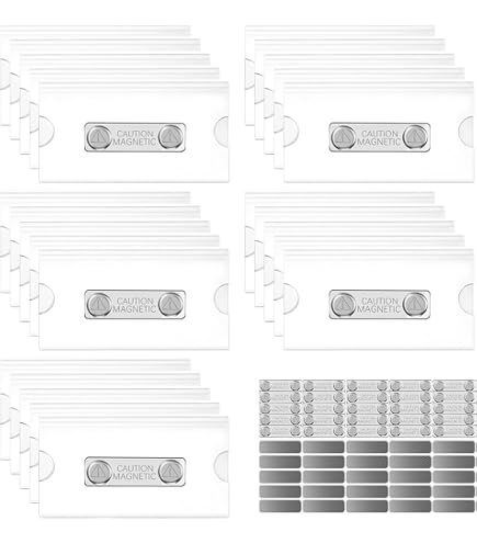 Lot De 20 Porte-Badges Magnétiques 90x54 Mm - Badges Aimantés Acrylique Transparents Pour École Et Bureau