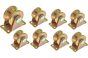 Cokritsm 8 ruedas de inversión para cuerdas, ranura V, poleas de acero, doble rodamiento de bolas, 150 kg, capacidad de carga para tendedero, maquinaria industrial