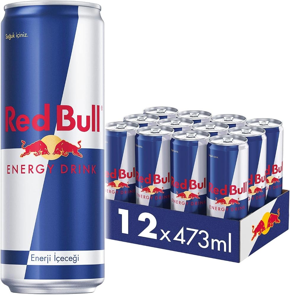 Red Bull Enerji İçeceği 473 ML (12'Li Paket, 12 x 473 ML), Enerji, Kutu