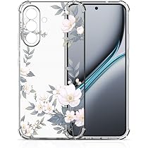 TEYYOS Custodia Per Vivo Y16 – Morbida Cover In TPU Trasparente Con Motivo Gatto E Fiori, Antiurto Con Airbag Angoli, Sottile E Leggera - 3