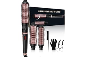 ATOPSKINS Thermal Brush 32/38mm, 13 Temp Brosse Ronde Chauffante Avec Lcd 120-230℃, Brosse Thermique Avec 2 Brosses à Tête Interchangeables, Brosse Thermique Brushing, Augmenter le Volume des Cheveux