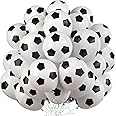 35 Pcs Football Balloons - Black & White Latex Birthday Balloons for Boys, Party Decor Supplies for Football Lovers