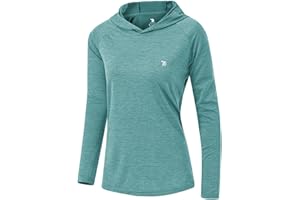 YSENTO Damen Laufshirt Langarm Sportshirt UPF 50+ Schnelltrocknend UV Schutz Hoodie Pullover Wandershirt mit Daumenlöcher